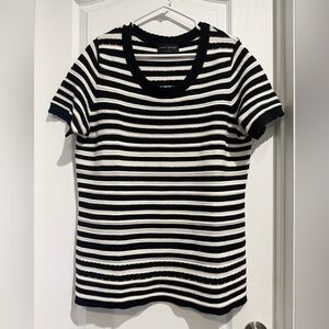 Lane Bryant Black and White Striped Tee